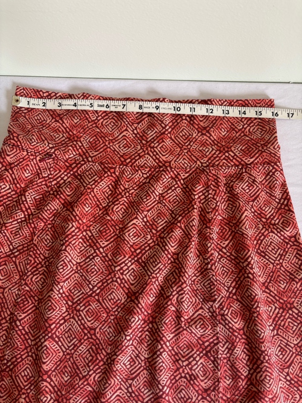Royal Robbins Red Geometric A-Line Skirt - Picture 8 of 9
